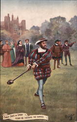 Henry VIII Throwing the Hammer Postcard