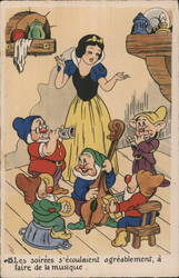 1941 Walt Disney Snow White & 5 Dwarfs Postcard