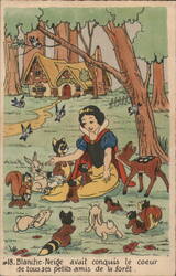 Disney Snow White & Forest Animals Postcard