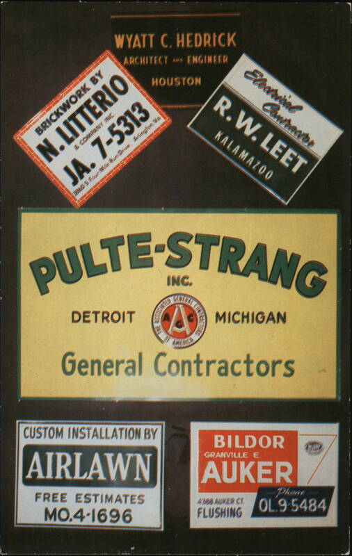 Pulte-Strang General Contractors Detroit Michigan Advertising