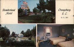 Slumberland Motel, Orangeburg SC Postcard