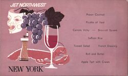 Jet Northwest New York Menu Postcard Postcard