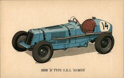 1936 B Type E.R.A. Remus Race Car Postcard