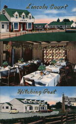 Lincoln Court and Hitching Post Motel and Restaurant Postcard