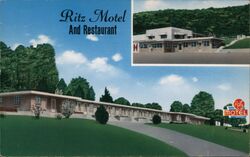 Ritz Motel and Restaurant Postcard