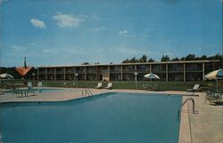 Howard Johnson's Motor Lodge Pool Postcard
