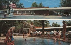Motel Crossroads Pool Postcard