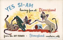 Rare: Si-Am Having Fun at Disneyland Art Corner Postcard