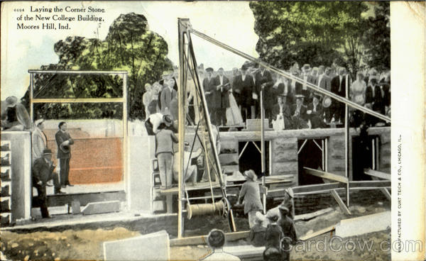 Laying The Corner Stone Of The New College Building Moores Hill Indiana