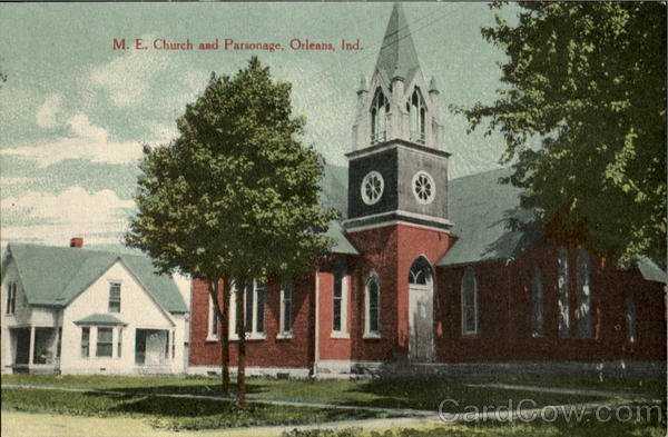 M.E. Church And Parsonage Orleans Indiana