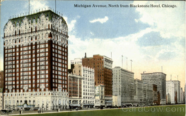 Michigan Avenue North Fom Blackstone Hotel Chicago Illinois