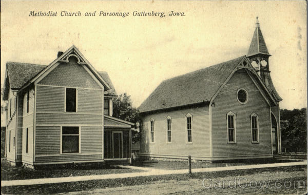 Methodist Church And Parsonage Guttenberg Iowa