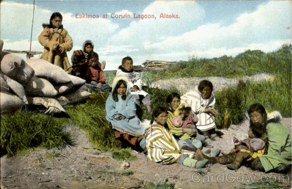 Eskimos At Corwin Lagoon Alaska Native Americana