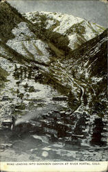 Road Leading Into Gunnison Canyon At River Portal Postcard