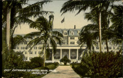 East Entrance To Hotel Royal Palm Postcard