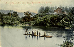Scene On Wynooche River And The Geissier Residence Montesano, WA Postcard Postcard