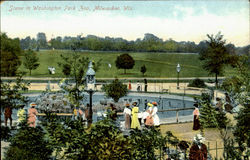 Scene In Washington Park 300 Milwaukee, WI Postcard Postcard