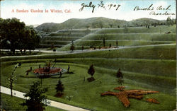 Busch's Park A SUNKEN GARDEN IN WATER Pasadena, CA Postcard Postcard