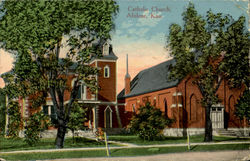 Catholic Church Abilene, KS Postcard Postcard