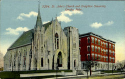 St. John'S Church And Creighton University Postcard