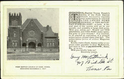 First Baptist Church Of Kane, Penna. Dedicated Nov.3, 1907 Postcard