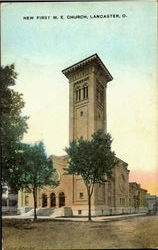 New First M. E. Church Lancaster, OH Postcard Postcard