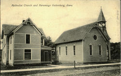 Methodist Church And Parsonage Guttenberg, IA Postcard Postcard