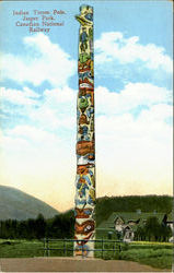 Indian Totem Pole, Jasper Park Postcard