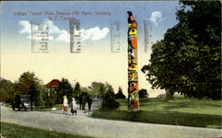 Indian Totem Pole, Beacon Hill Park Victoria, BC Canada British Columbia Postcard Postcard