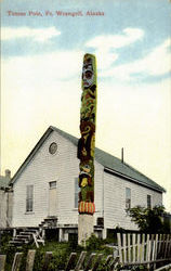 Totem Pole, Fort Wrangell Alaska Postcard Postcard