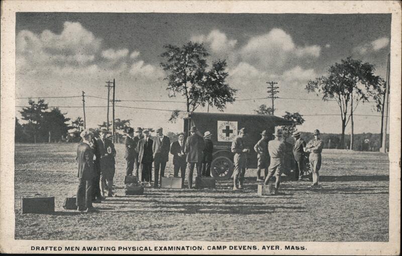 Drafted Men Awaiting Physical Examination Camp Devens Ayer Massachusetts