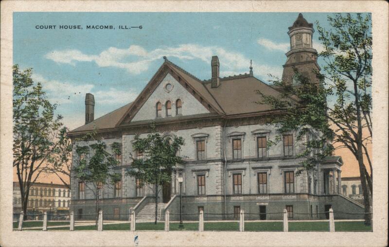 Court House Macomb Illinois Postcard Court House Macomb Illinois Postcard