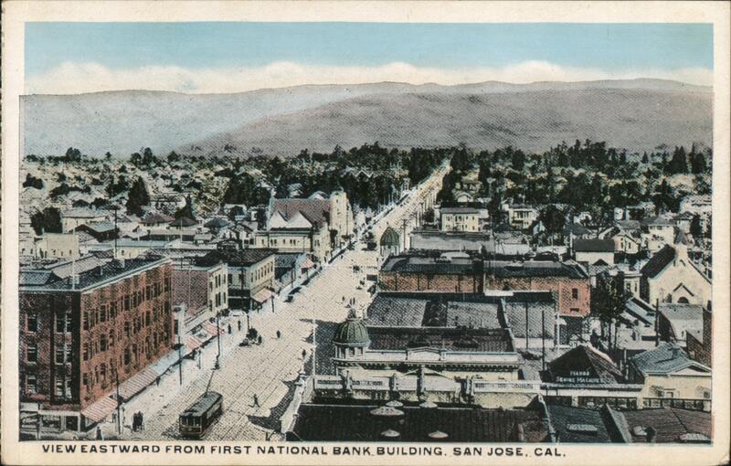 View Eastward from First National Bank Building San Jose California