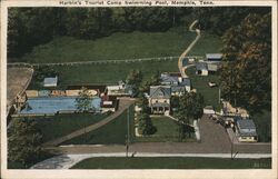 Harbin's Tourist Camp Swimming Pool Postcard