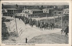 Cavalry Escort Camp Devens Postcard