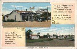 Gaukel Brothers State Line Tourist Camp Postcard