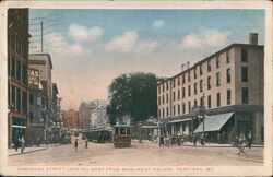 Congress Street Looking West from Monument Square, Portland Postcard