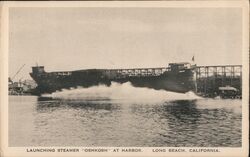 Launching Steamer "Oshkosh" Postcard