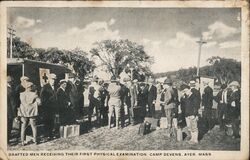 Drafted Men Physical Examination Camp Devens Postcard