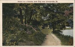Country Auto Trip Near Libertyville Postcard