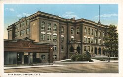 High School Building Postcard