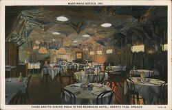 Caves Grotto Dining Room in the Redwoods Hotel Postcard