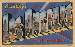 Greetings from Los Angeles California Postcard Postcard Postcard