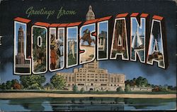 Greetings from Louisiana Postcard