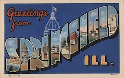 Greetings from Springfield Illinois Postcard Postcard Postcard