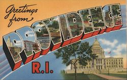 Greetings from Providence Rhode Island Postcard Postcard Postcard