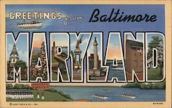 Greetings from Baltimore Maryland Postcard Postcard Postcard