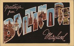 Greetings from Baltimore Maryland Postcard Postcard Postcard