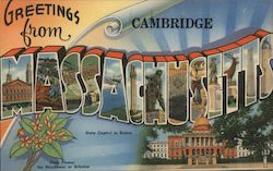 Greetings from Cambridge Massachusetts Postcard Postcard Postcard