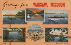 Greetings from Warsaw Missouri Postcard Postcard Postcard